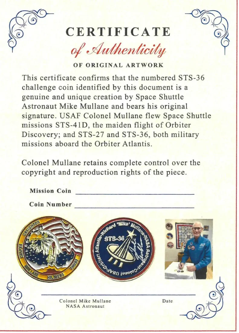 STS-36 Certificate of Authenticity